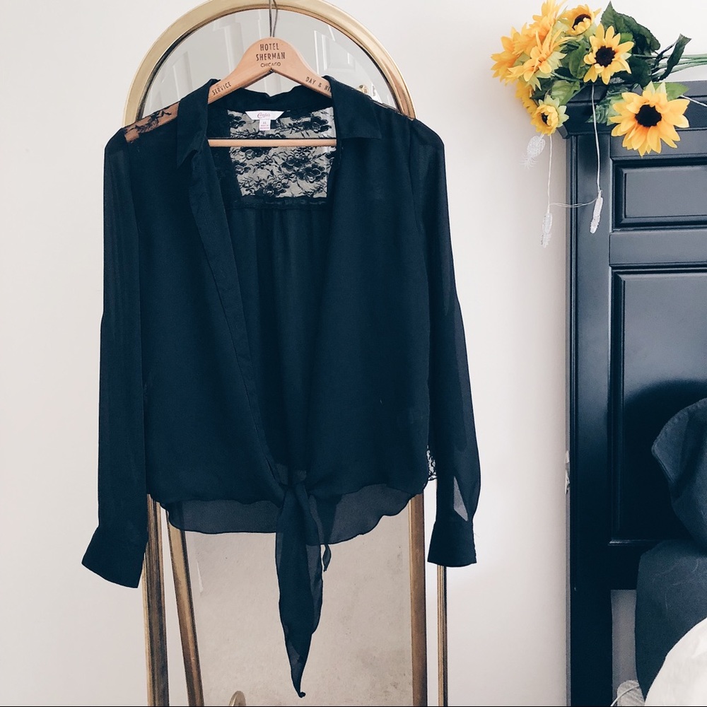 sheer black top ✨